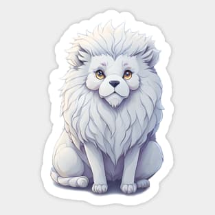 watercolor cute magical white lion sticker Sticker